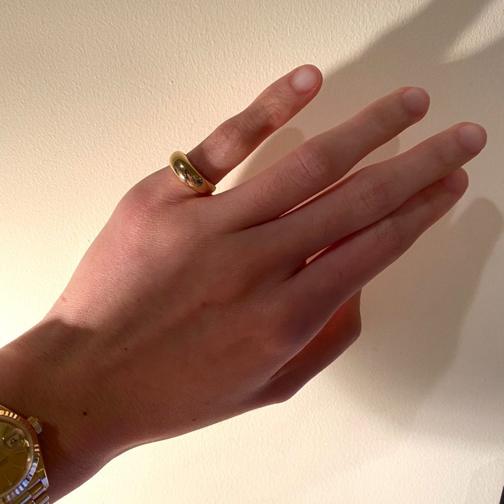 14K Gold Thin Dôme Pinky Ring (Size 3)